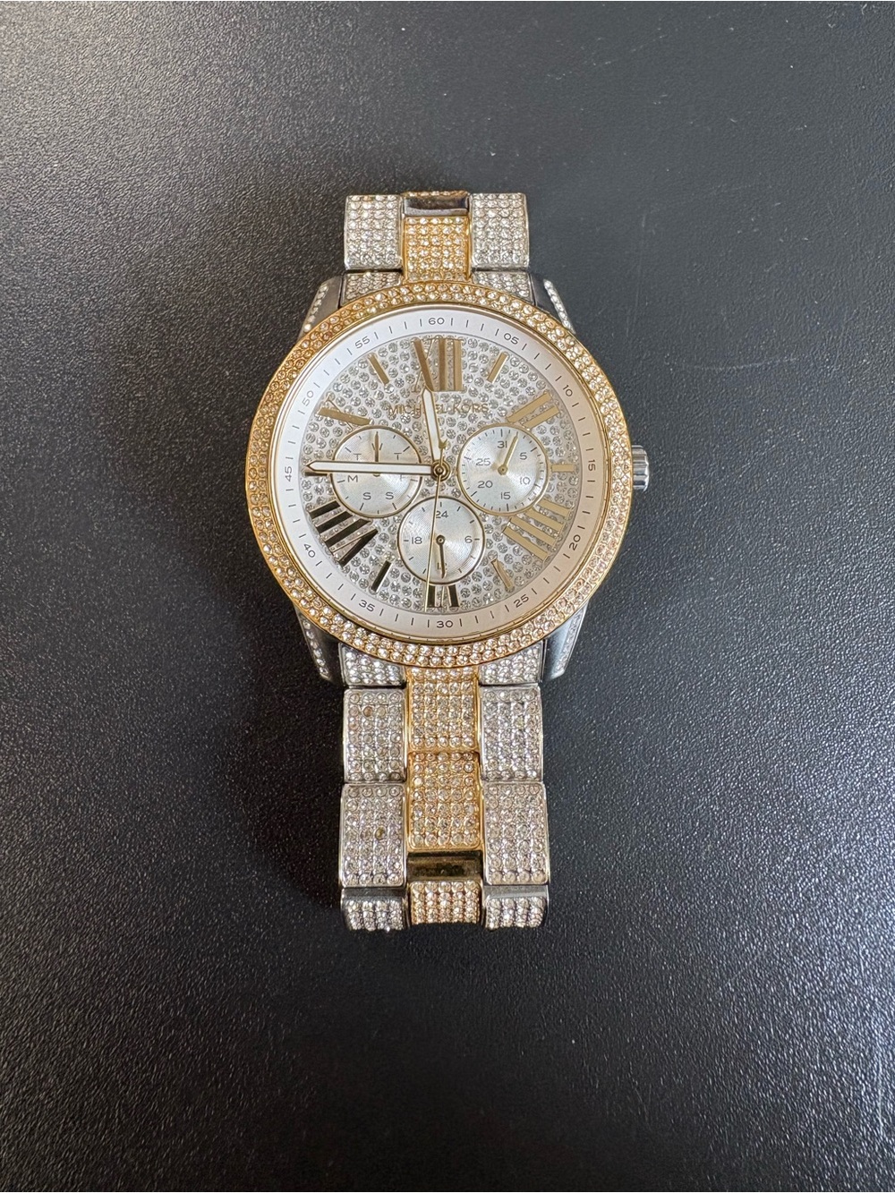 Michael Kors MK-6934 Oversized Brynn Pavé Two-Tone Chronograph Watch